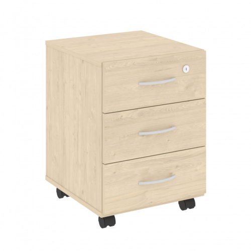 Nova S Тумба подкатная (3 ящика, с замком) В.ТМ-3 Бук артизан 407*439*556