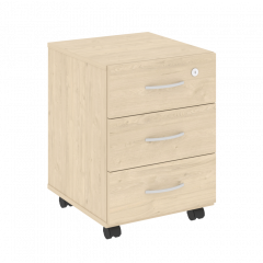 Nova S Тумба подкатная (3 ящика, с замком) В.ТМ-3 Бук артизан 407*439*556