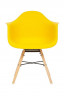 Кресло CINDY (EAMES) (mod. 919) / 1 шт. в упаковке, дерево береза/металл/сиденье пластик, 60*62*79см, желтый/yellow with natural legs