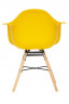 Кресло CINDY (EAMES) (mod. 919) / 1 шт. в упаковке, дерево береза/металл/сиденье пластик, 60*62*79см, желтый/yellow with natural legs
