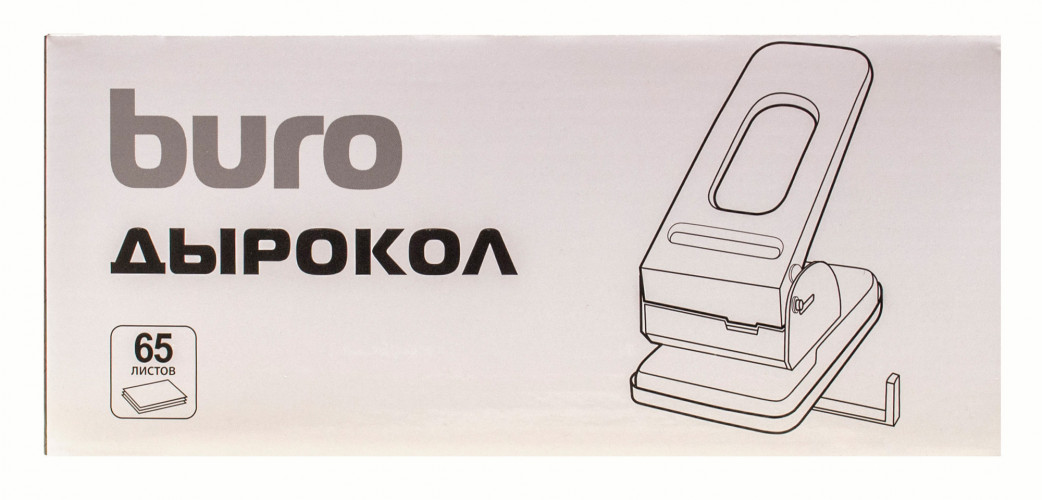 Дырокол Buro макс.:65лист. металл черный отв.:2 с линейкой