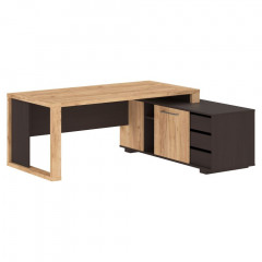 Стол руководителя с тумбой  ACT 1916(R) Дуб Бофорд/Венге Магия 1950х1600х750 ALTO