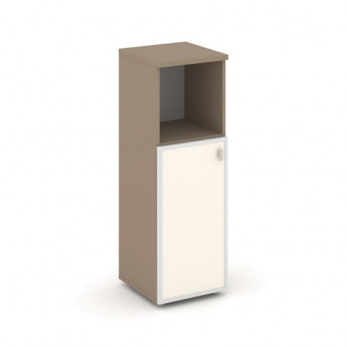 Estetica Шкаф сред. узкий лев. (1 низ. фасад стекло лакобель в раме) ES.SU-2.2R (L) I Латте/Лакобель ivory 400*420*1207