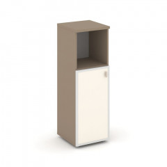 Estetica Шкаф сред. узкий лев. (1 низ. фасад стекло лакобель в раме) ES.SU-2.2R (L) I Латте/Лакобель ivory 400*420*1207