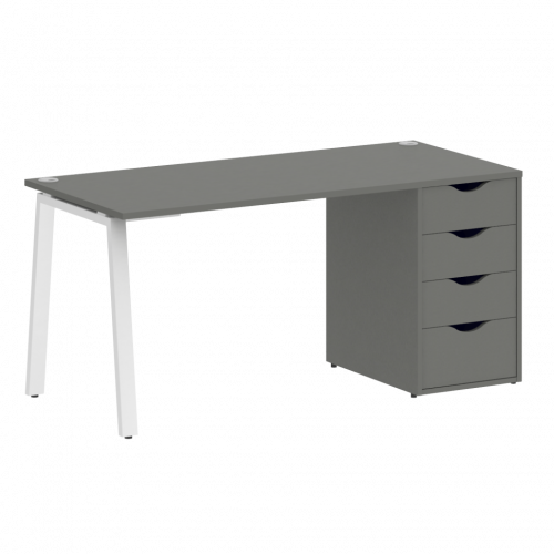 Home Office Стол письменный VR.SP-3-158.4.A Металлик/Белый металл 1580*720*750