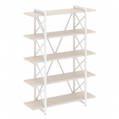 Loft Стеллаж на регулируемых опорах-5 полок VR.L-MST.O-5.8V Денвер светлый/Белый металл 1200*400*1650