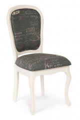 Cтул Esmee ( mod.EE-SC ), дерево гевея, 96х55х46см, butter white (слоновая кость), ткань Французское письмо №F788-2