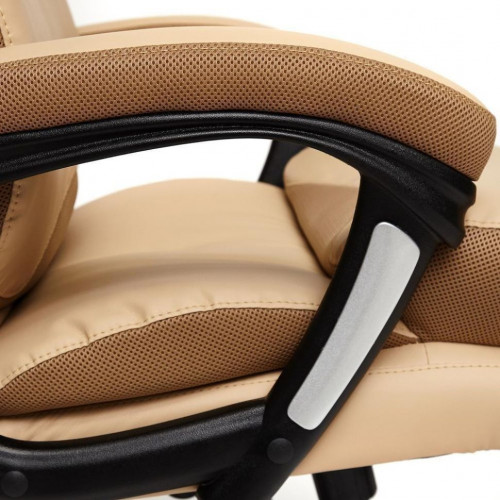 Кресло DUKE, кож/зам/ткань, бежевый/бронза, 36-34/21