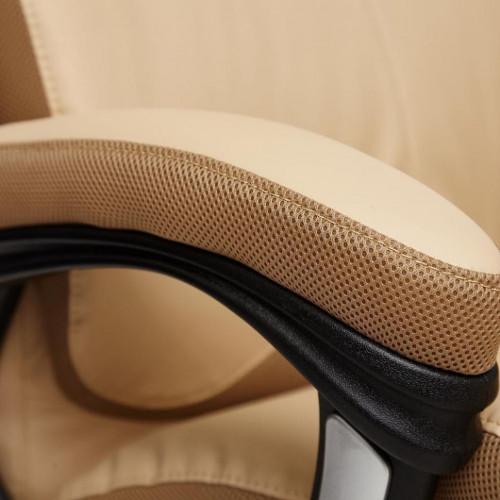 Кресло DUKE, кож/зам/ткань, бежевый/бронза, 36-34/21