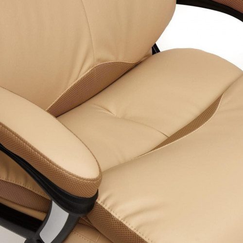 Кресло DUKE, кож/зам/ткань, бежевый/бронза, 36-34/21