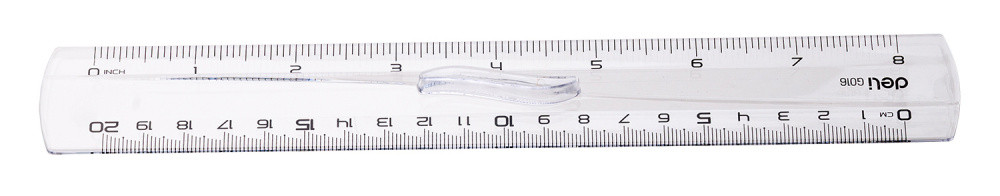 Линейка Deli EG01612 пластик дл.20см прозрачный с держателем европодвес