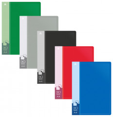 Папка с 30 прозр.вклад. Бюрократ -BPV30 A4 пластик 0.65мм торц.карм с бум. встав ассорти