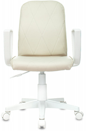 Кресло Бюрократ CH-W327 слоновая кость OR-10 эко.кожа крестов. пластик пластик белый