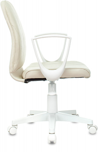 Кресло Бюрократ CH-W327 слоновая кость OR-10 эко.кожа крестов. пластик пластик белый