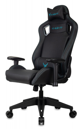Кресло игровое Knight Outrid Smile черный эко.кожа с подголов. крестов. пластик
