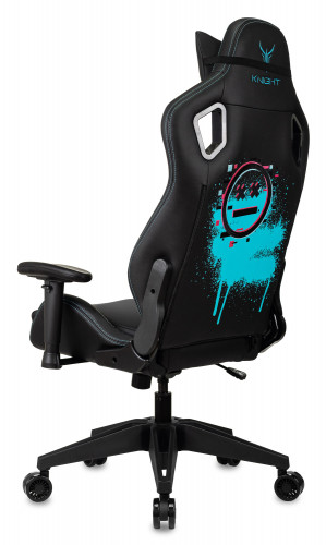 Кресло игровое Knight Outrid Smile черный эко.кожа с подголов. крестов. пластик