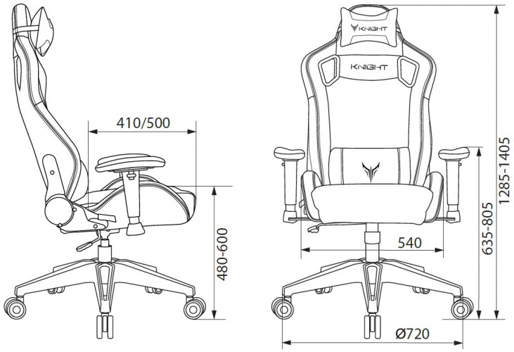 Кресло игровое Knight Outrid Smile черный эко.кожа с подголов. крестов. пластик