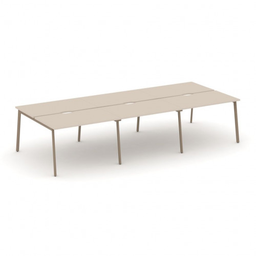 Estetica Рабочая станция на 6 мест ES.D.RS-6.2-VP Капучино/Латте металл 3540*1500*750