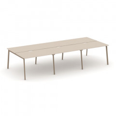 Estetica Рабочая станция на 6 мест ES.D.RS-6.2-VP Капучино/Латте металл 3540*1500*750