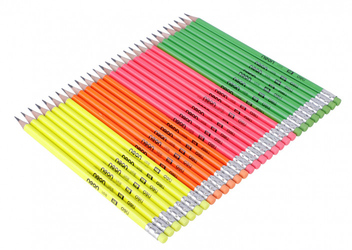 Карандаш ч/г Deli EU51606-1 Neon HB ассорти туба пл. (1шт) ластик