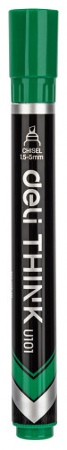 Маркер перманентный Deli EU10150 Think скошенный пиш. наконечник 1.5-5мм зеленый