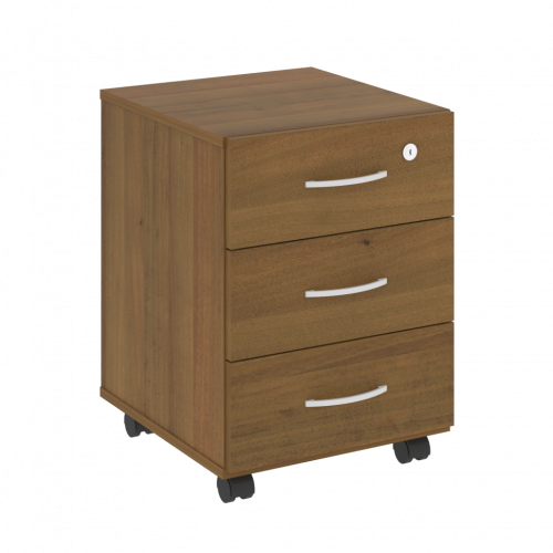 Nova S Тумба подкатная (3 ящика, с замком) В.ТМ-3 Орех 407*439*556