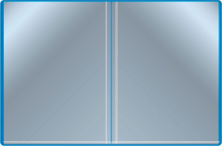 Папка с 20 прозр.вклад. Бюрократ -BPV20BLUE A4 пластик 0.6мм торц.карм с бум. встав синий