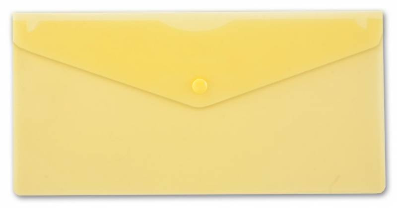 Конверт на кнопке Бюрократ -PK805AYEL пластик 0.18мм желтый TRAVEL формат