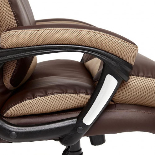 Кресло DUKE, кож/зам/ткань, коричневый/бронза, 36-36/21