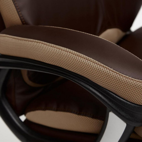 Кресло DUKE, кож/зам/ткань, коричневый/бронза, 36-36/21