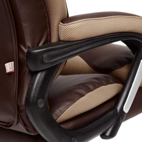 Кресло DUKE, кож/зам/ткань, коричневый/бронза, 36-36/21