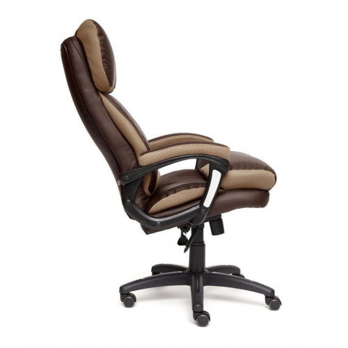 Кресло DUKE, кож/зам/ткань, коричневый/бронза, 36-36/21