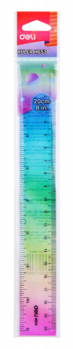 Линейка Deli EH653 пластик дл.20см ассорти