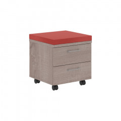 Тумба с подушкой XMC-2D.1A Дуб Сонома/Красный 26-22 465х465х520 XTEN