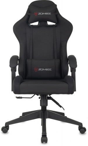 Кресло игровое Zombie Predator черный Neo Black с подголов. крестов. пластик