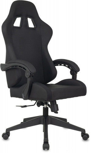 Кресло игровое Zombie Predator черный Neo Black с подголов. крестов. пластик