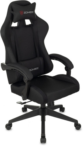 Кресло игровое Zombie Predator черный Neo Black с подголов. крестов. пластик