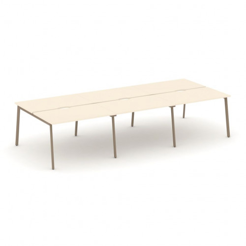 Estetica Рабочая станция на 6 мест ES.D.RS-6.2-VP Сатин/Латте металл 3540*1500*750