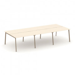 Estetica Рабочая станция на 6 мест ES.D.RS-6.2-VP Сатин/Латте металл 3540*1500*750