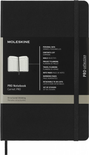 Блокнот Moleskine PROFESSIONAL PROPFNTB3HBK Large 130х210мм 240стр. линейка твердая обложка черный