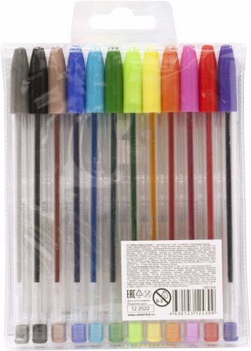 Набор ручек гелев. Silwerhof Монстрики d=1мм блистер (12шт) 12цв.