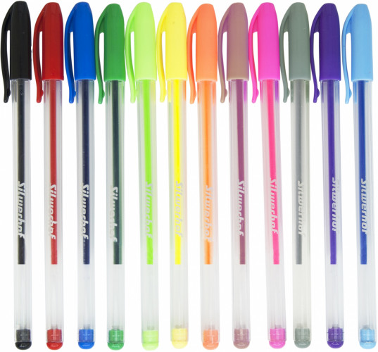 Набор ручек гелев. Silwerhof Монстрики d=1мм блистер (12шт) 12цв.