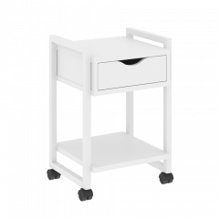 Loft Тумба на колесных опорах с ящиком и полкой VR.L-T1.K Белый бриллиант/Белый металл 500*460*767