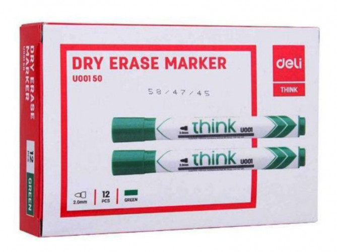 Маркер для досок Deli EU00150 Think круглый пиш. наконечник 2мм зеленый