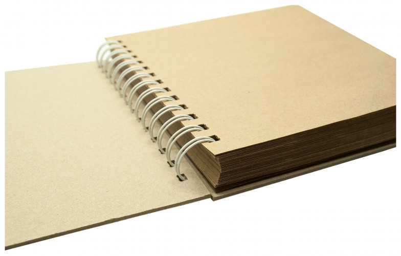 Альбом для зарисовок Silwerhof 120л. 200х200мм крафт твердый переплет гребень