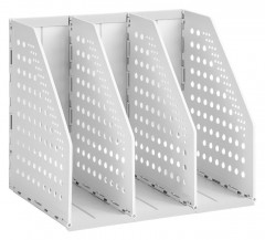 Лоток вертикальный Deli 79003Gray 3отд. складной A5 200х150х180мм серый пластик