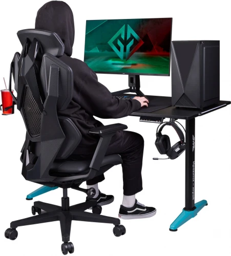 Кресло игровое GMNG GG-CH210B черный сиденье черный кожзам с подголов. крестов. пластик черный пластик черный