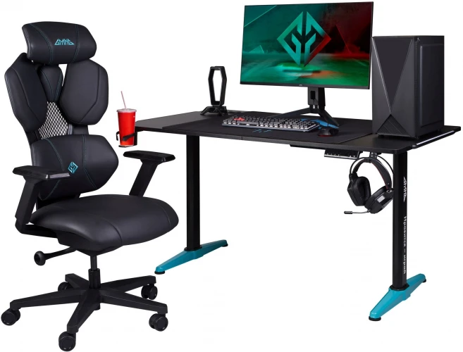 Кресло игровое GMNG GG-CH210B черный сиденье черный кожзам с подголов. крестов. пластик черный пластик черный