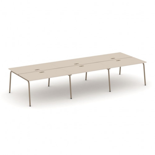 Estetica Рабочая станция на 6 мест ES.D.RS-6.3-LK Капучино/Латте металл 4140*1500*750