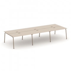 Estetica Рабочая станция на 6 мест ES.D.RS-6.3-LK Капучино/Латте металл 4140*1500*750